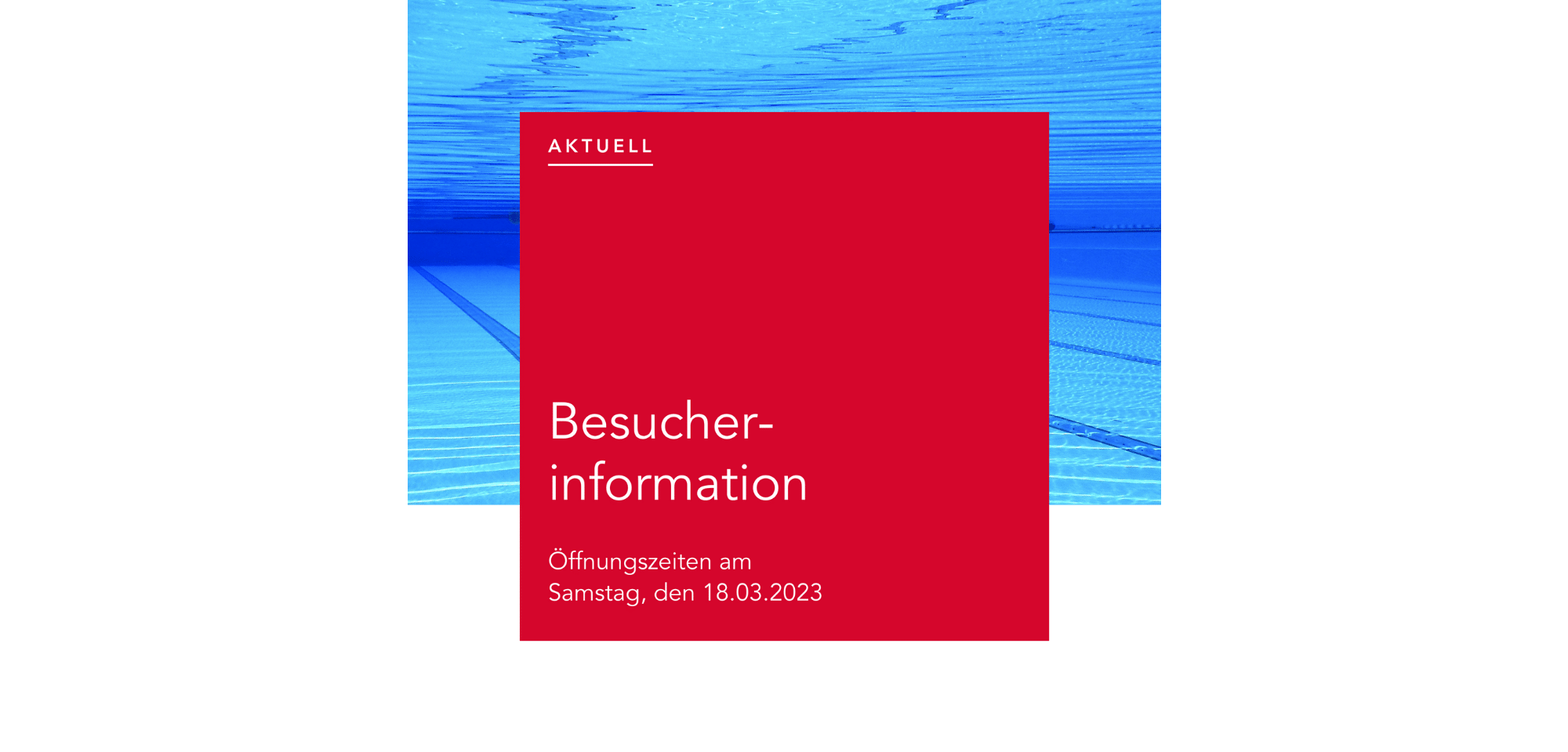 Schwimmbecken aus der Tauchperspektive unter Wasser